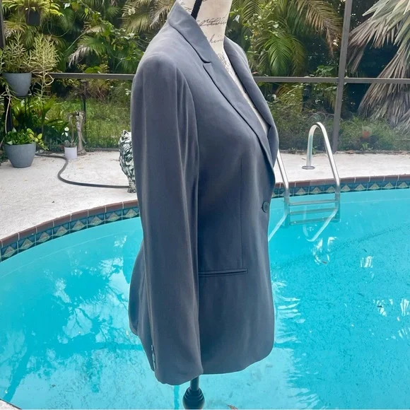 Giorgio Armani Borgonuovo 21 Women’s Y2K Single Breasted Jacket Slate | Size 10 - Picture 3 of 11